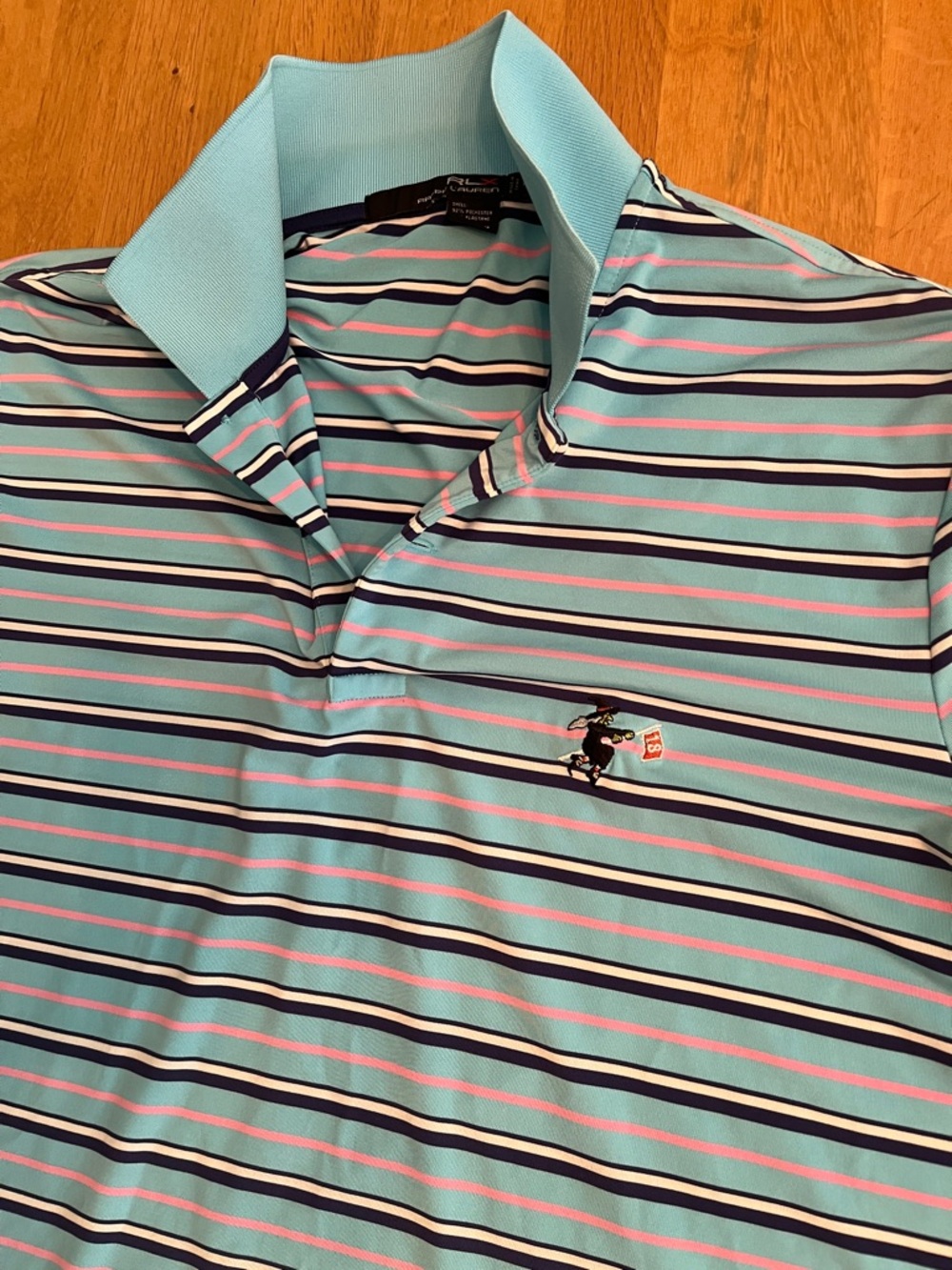 Polo Ralph Lauren RLX Men’s Aqua Striped Polo Stanwich Golf Shirt